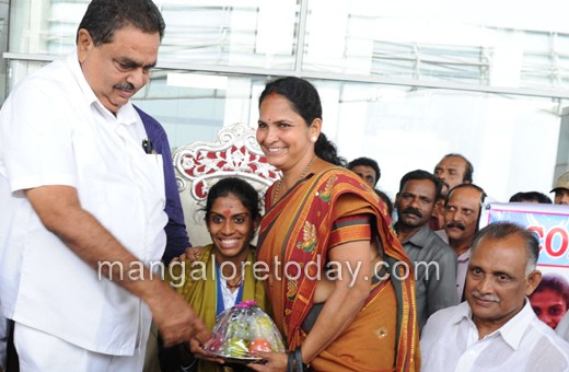MR Poovamma gets grand welcome in Mangalore